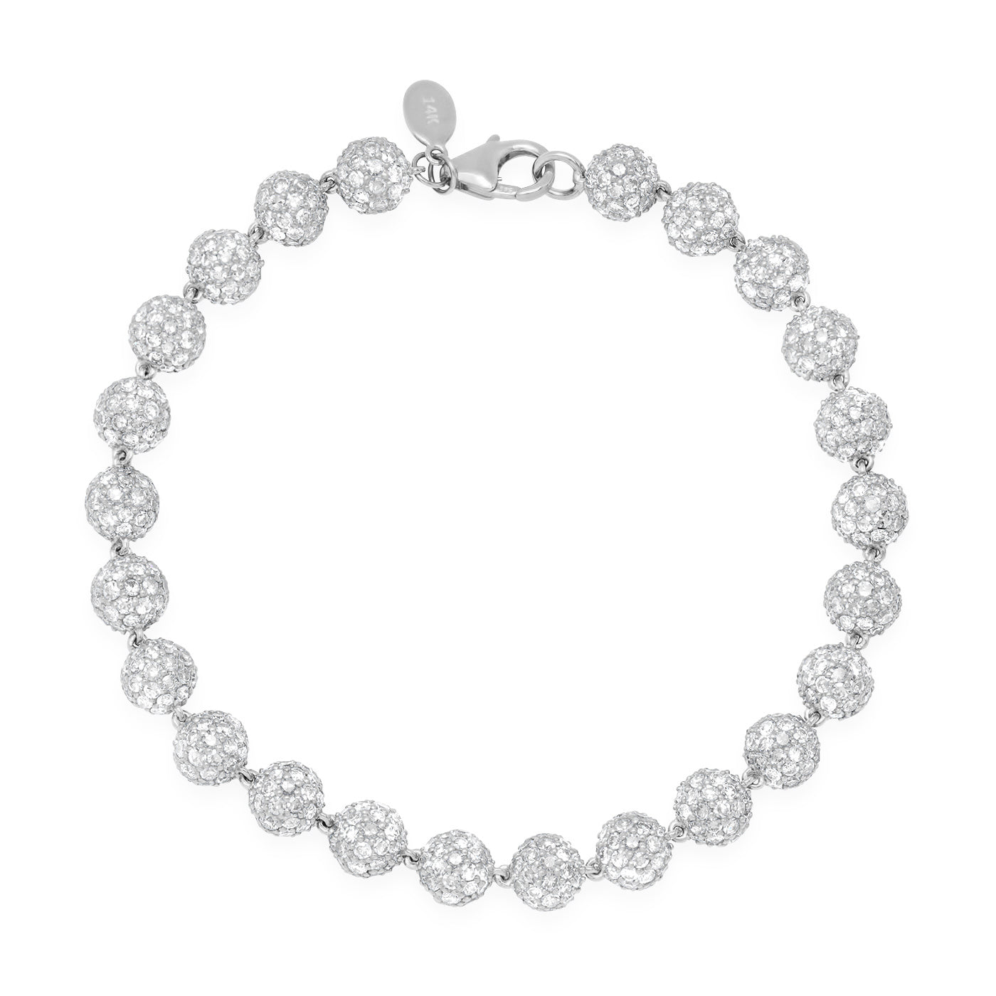 14K White Gold Diamond Orb Bracelet